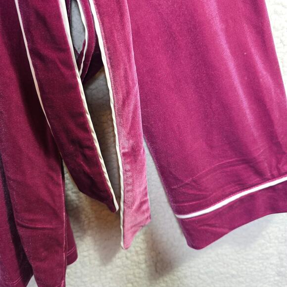 INC NWT XL Pink Velvet w White trim Shawl W belt Top Buttondown Relaxing Lounge - Picture 4 of 14